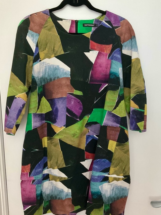 Marimekko Dresses & Skirts - Marimekko Black Multicolor Abstract Patchwork Long Sleeve Dress